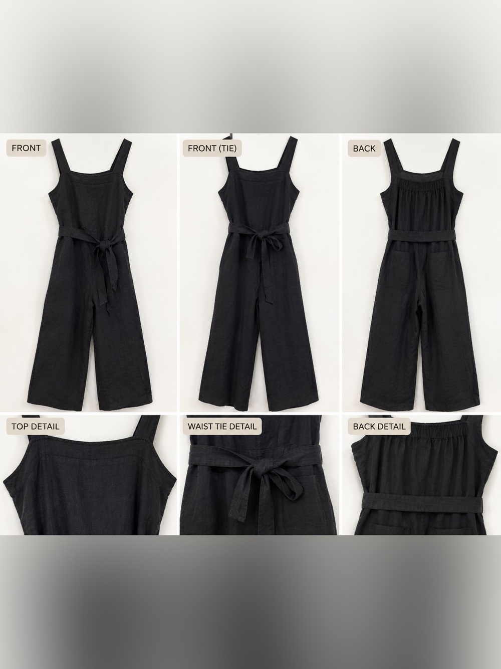 Quince 100% European linen jumpsuit - Picture 3 of 5